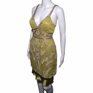 Y2K Fairycore Beaded Sue Wong Silk Mini Dress